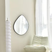 Irregular Wall Mirror Matel Matte Black Framed Wall Mirror for Living Room Bedroom Bathroom Entryway Wall Decor 28.2