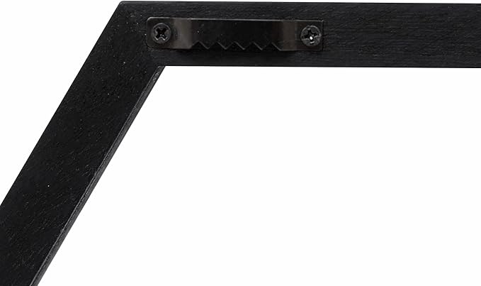 WONFUlity Hexagon Floating Shelves Honeycomb Wall Mounted Wood Farmhouse Storage for Bathroom, Kitchen, Bedroom, Living Room - Driftwood Finish Wall Decor, Black
