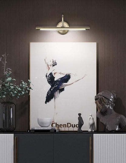 JOOSENLUX Modern LED Picture Lights Fixtures,Art Decor Metal Artwork Mini Accent Spotlights 16.54" Inch,7W(45W Eqv.),Natural White 3000K,Hardwire Swing Arm, Antique Bronze Finish