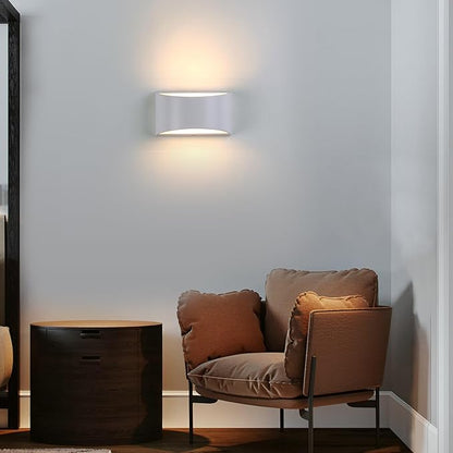 White Modern LED Wall Sconce (with G9 Bulbs) Hardwired Indoor Wall Lights Up and Down Wall Mount Lamps for Hallways, Bedrooms, Hallways, Living Room 3000K Warm White