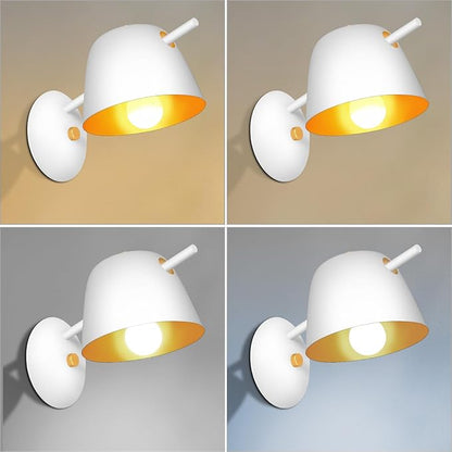 Kawell Modern Metal Wall Sconce Light Fixture Hardwired Indoor Night Light for Bedroom Living Room Kitchen Study Room, Minimalist White Finish
