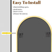 VooBang Wide Arched Wall Mirror, 31 x 32 inch Arch Bathroom Mirror, Wall Mounted Vanity Mirror with Arch Metal Frame, Modern Bathroom Vanity Mirror for Bedroom, Living Room, Hanging or Leaning, Gold