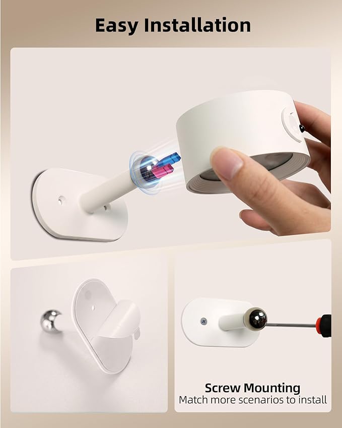 Picture Lights for Wall, 2000mAh Rechargeable Magnetic Art Lights with 3 Color Temps & RGB, Remote Dimmable Battery Operated Wall Light for Bedroom, Living Room, Gallery (White, 6 Pack)