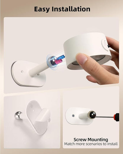 Picture Lights for Wall, 2000mAh Rechargeable Magnetic Art Lights with 3 Color Temps & RGB, Remote Dimmable Battery Operated Wall Light for Bedroom, Living Room, Gallery (White, 6 Pack)