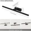 Dimmable Black Picture Lights with Remote and Timer Wireless Art Lights Rechargeable Gallery Lighting for Canvas Portrait 24'' Inch 5W Warm White
