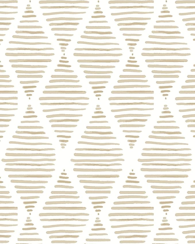 Modern White and Beige Peel and Stick Wallpaper 17.7"x80" Stripe Removable Wallpaper Vinyl Waterproof Contact Paper Shelf Paper Drawer Liner Roll for Bedroom Living Room.Neutral