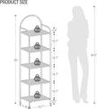 Bookcase Bookshelf, Tempered Glass Bookshelves, Slim Shelving Unit for Bedroom, Bathroom, Home Office, Steel Frame, 5 Tier Black BC05001B