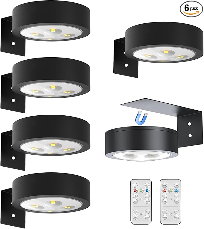 6pcs Wall Picture Light Battery Operated, Painting Light with Remote, Wall Picture Lighting Wireless Indoor with 3 Lighting, Art Display Led Lighting Brightness Dimmable for Frame Gallery Portrait