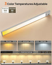 16inch Under Cabinet Lights, LED Motion Sensor Light Indoor, 4000mAh Rechargeable Closet Light with Remote, 3 Color Temps, Magnetic, Wireless Under Counter Lights for Kitchen, Stairs, Pantry, 4 Pack