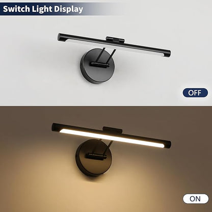 JUSHENG Dimmable Picture Lights Hardwired LED Painting Light Black Gallery Wall Light Art Lighting for Portrait Artwork Canvas 15.74 inch 7W 110V AC