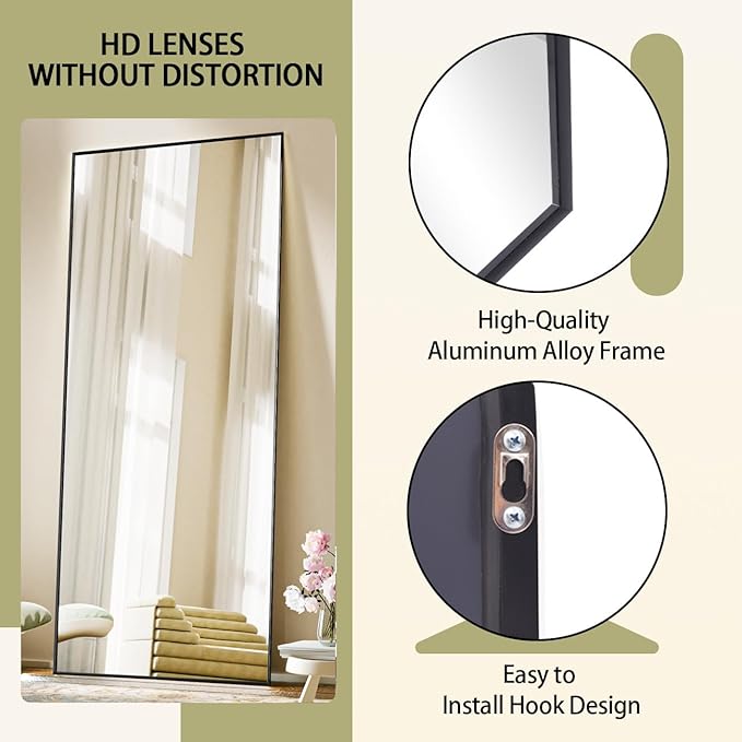 BEAUTYPEAK Full Length Mirror with Stand, 56
