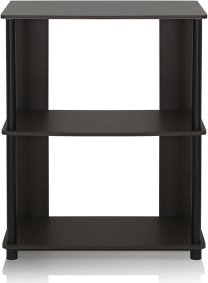 Furinno JAYA Simple Design 3-Tier Bookcase / Bookshelf / Display Rack, Plastic Tubes, Walnut