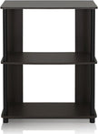 Furinno JAYA Simple Design 3-Tier Bookcase / Bookshelf / Display Rack, Plastic Tubes, Walnut