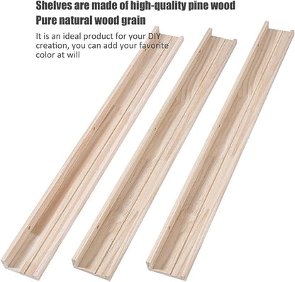 AZSKY 48 Inch Long Narrow Floating Shelves for Wall Storage Rustic Natural Wood Wall Shelf for Wall Décor Wall Bookshelf for Kids Room Picture Ledge Shelf a Set of 3