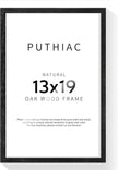 puthiac 13x19 Solid Oak Wood Picture Frame, Fits 11x17 with Mat or 13x19 Without Mat, Wall Display Only, Vertical or Horizontal, Plexi Front, 1 Pack, Black