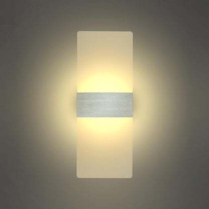 KICAAO Modern Wall Sconces Set of Two, Led Wall Light 10w, 2700k Warm Light Up Downlight, Hardwired Acrylic Wall Light Lighting, Suitable for Living Room Corridor Bedside (Warm Light 2700K 2Pack)