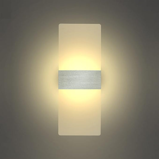 KICAAO Modern Wall Sconces Set of Two, Led Wall Light 10w, 2700k Warm Light Up Downlight, Hardwired Acrylic Wall Light Lighting, Suitable for Living Room Corridor Bedside (Warm Light 2700K 2Pack)