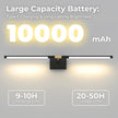 Battery Operated Wall Sconce Set of Two - 10000mAh Cordless Rechargeable Wall Sconces with Remote & Touch Control, 360°Rotate, 4CCT Dimmable Black Wall Lights for Bedroom Living Room, 31.5 inch