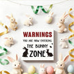 Easter Decorations for Home Funny Bunny Zone Wooden Sign, Warning You Are Now Entering The Bunny Zone Rabbit Decor, Farmhouse Wall Plaque for Bunny Mom Bunny Lover Gift
