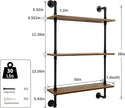 3-Tier Industrial Pipe Floating Shelf – Rustic 30 inch Wood Wall-Mounted Storage Shelf for Kitchen Office,Bathroom & Home Decor -Walnut