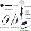 AIBOO Under Cabinet LED Puck Lighting Kit Black Cord with Touch Dimmer Switch for Kitchen Showcase Cupboard Closet Lighting 3 Lights 6W (Daylight White)