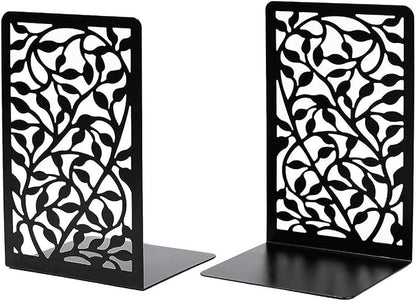 Tree Design Modern Bookends for Shelves, Metal Bookend Decorative Bookends Tree Bookends Supports, Unique Black Book Stoppers Black Non-Skid Book Stopper for Home Office School