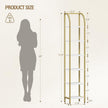 Bookshelf Bookcase Narrow Bookcase Shelf Organizer with Steel Frame for Study Living Room Bedroom Kitchen Home Office Industrial Bookshelf 6-Tier White Gold BC56013A