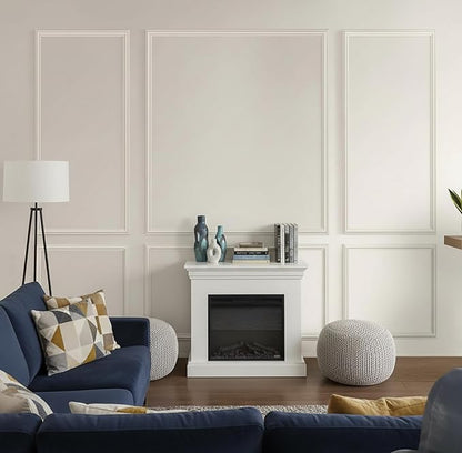 Pre-Cut Peel and Stick Wall Molding Kit Wainscoting Trim- Self Adhesive Premade Accent Panel Chair Rail for Interior Moulding Home Decor Accent Wall Set of 6 pcs - 3 Top 3 Bottom, Ready to Assemble