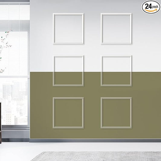 6 Sets Peel and Stick Wall Molding Kit, Premade Wainscoting Panels, Self Adhesive 3D Trim for Interior Walls Picture Frame(16"x16")
