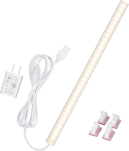 Under Cabinet Lights, 12 Inch Dimmable LED Under Cabinet Lighting, Natural White 4000K, Slim Under-Counter Light Fixtures with Memory Function, Under Counter Lights for Kitchen, Desk Light Bar