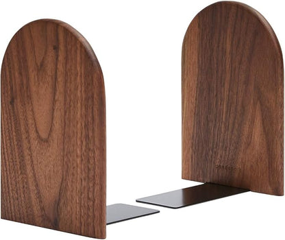 Pandapark Wood Bookends,Non-Skid Bookend for Shelves,Heavy Duty Bookends,Book Stand for Books/CDs,1 Pair