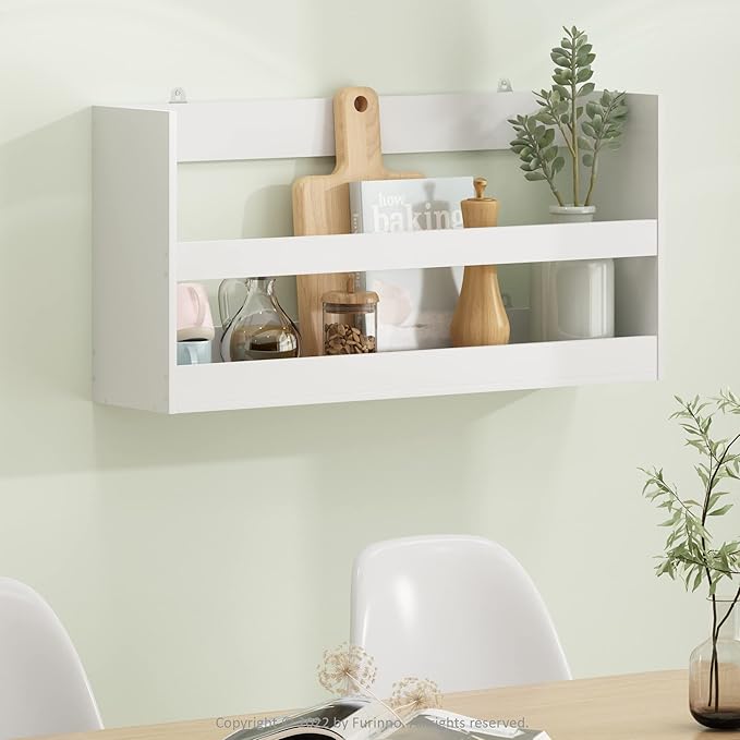 Furinno Hermite Multipurpose Wall Mounting Storage Shelf, White