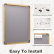 28x36 Gold Framed Bathroom Mirror, Brushed Gold Metal Vanity Mirror, Rectangle Modern Mirror for Wall, Rounded Corner, Tempered Glass, Anti-Rust, Shatterproof, Hangs Horizontally or Vertically