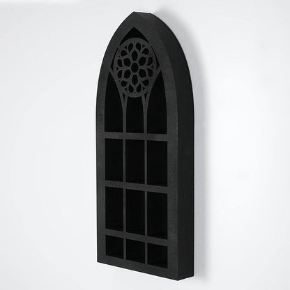 Wall Display Shelf Modern Church Window Design Stones Holder Wall Hanging Shelves for Kitchen Bathroom Office Gothic Room Decoration Bedroom