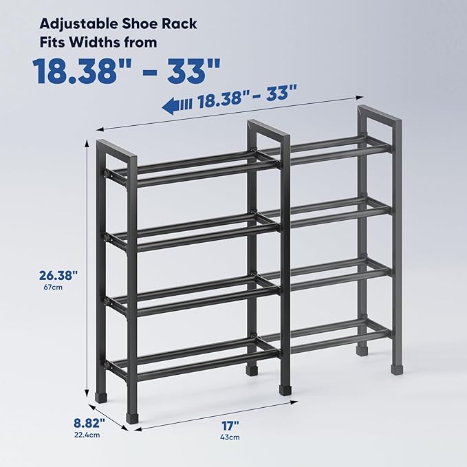 Abiglifty 4-Tier Expandable Shoe Rack,17