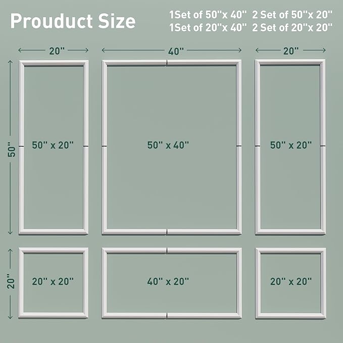 Peel and Stick Wall Molding Kit, 3D Pre-Cut Wall Panels for Interior Wall Decor, Peel and Stick Wood Panels, (50