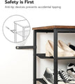 HOOBRO Shoe Rack, 4 Tier Shoe Storage Organizer with 3 Oxford Fabric Shelves and Top Panel, Holds 12-16 Pairs of Shoes for Entryway and Closet, Industrial, Rustic Brown BF47XJ01G1