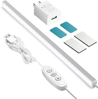 Under Cabinet Lights, 12 Inch Plug in Light Bar, LED Closet Light, 6000K Cool White Light, Ultra Thin Dimmable Light Bar, Suitable for Kitchen/Desk/Closet/Workbench