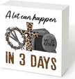 Easter Christian Wooden Sign, 