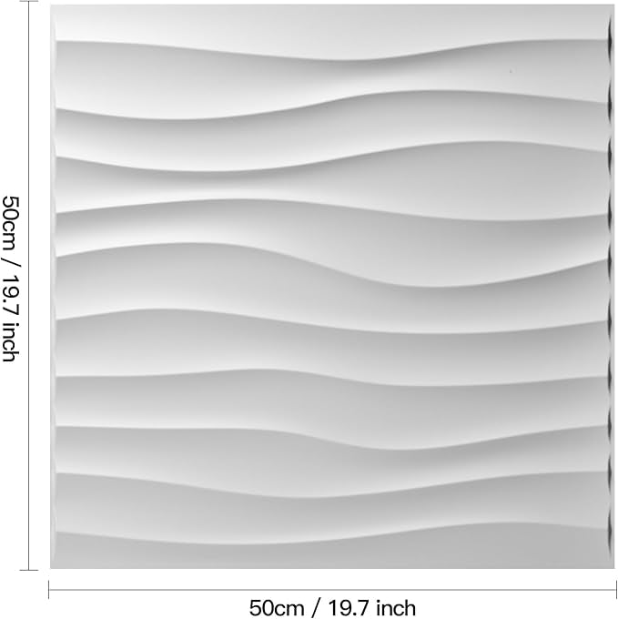 Art3d 12 Pack 3D Wave Design Wall panels 19.7