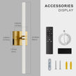Battery Operated Wall Sconce 1Pack, Gold Rechargeable Wall Lights with Dimmable Remote Control, 22 Inch 3000K-6000K LED Wireless Wall Lamps for Bedroom, Hallway, Background Wall