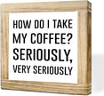 Coffee Wood Sign How Do I Take My Coffee Seriously Very Seriously Humorous Wall Art For Kitchen Office Bar Handmade Rustic Plaque Square Sign Coffees Decor Coffees Themed Home Decor 5.9x5.9 Inch