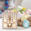 Funny Easter Sign Easter Bunny Decor Decorations Bunny Rabbit Bowknot Wooden Sign Table Decorations Indoor for Home Office Desk Table Shelf Tiered Tray Decor 5 X 5 Inch