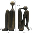 Lukitas Thinker Decorative Bookends, Non-Slip Book Holder, Book Ends for Shelves Living Room Office Home Decor, Resin, 1Pair/2Piece 9''