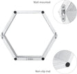 YBING Hexagon Floating Shelves Wall Mounted Set of 6 Honeycomb Shelves Wood Hexagonal Storage Hanging Shelves Farmhouse Wall Decor Floating Shelves for Bedroom Living Room Grey-White