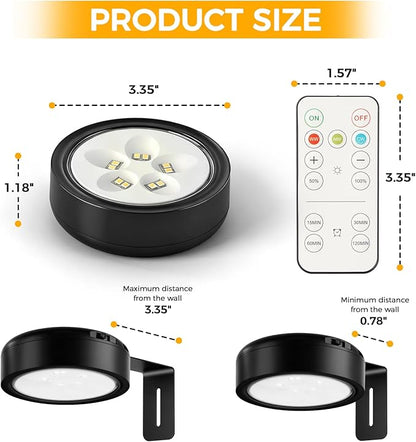 Picture Lights for Wall, 2000mAh Rechargeable Battery Powered Magnetic Lights with 3 Lighting Color Dimmable Timer Art,Poster,Gallery,Painting Display,Photos,Frame,Wall Light,Black (3 Pack)