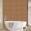 Arthome 17''x393'' Wood Slat Wallpaper, Peel and Stick Self Adhesive Wall Covering Decorative Removable Contact Paper Waterproof Faux Wood Grating Stripe Vinyl for Living Room Bedroom