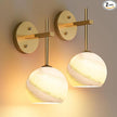 MOITA Wall Sconces Set of Two, Wireless Battery Operated Wall Decor with Remote, Sconces Wall Lighting with Glass Shade, Upward and Downward Installation, 12 RGB Colors and 3 CCT Options