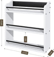 3 Tier Wooden Spice Rack, Seasoning Jars Rack Shelf Spice Organizer for Countertop or Wall Mount, Vertical Spice Holder for Kitchen Counter, Cabinet, Pantry, White