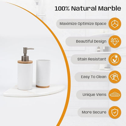 2 Pcs Gold Marble Corner Shower Shelf, 9 Inch Wall Mounted Marble Corner Shelves for Shower Bathroom Kitchen, Polished